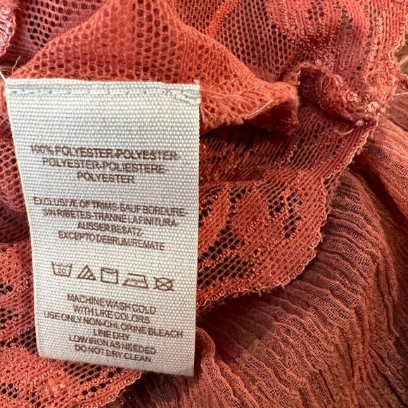 Free People Top XS Mauve Star Print Sleeveless Semi Sheer Blouse Sz Extra Small - Picture 10 of 10